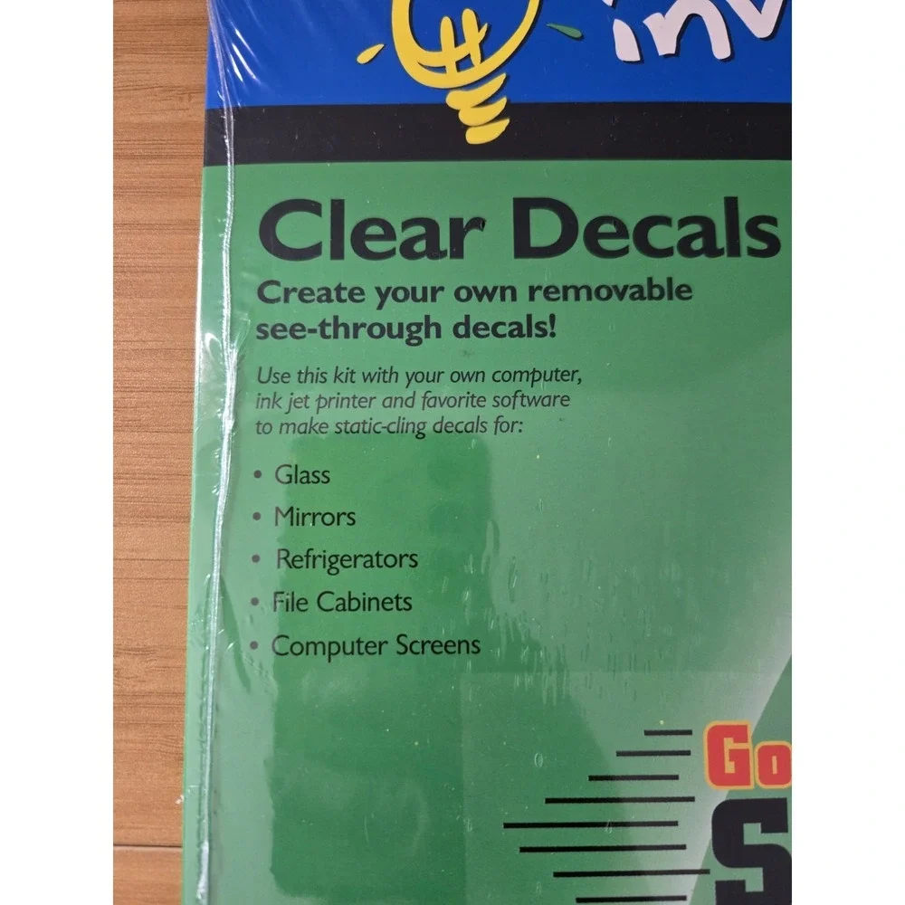 Invent It Clear Decals, 10 Sheets Of Clear, Removable Decals.‎ SEALED